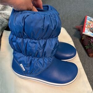 CROCS Puffy Blue Snow Boots